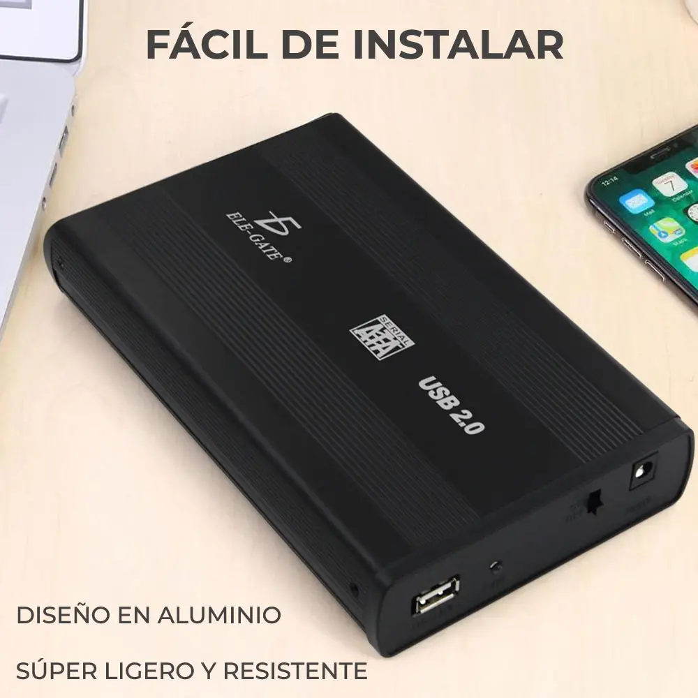 Gabinete Case Disco Duro Sata IDE 3.5 Pulgadas A Usb 2.0