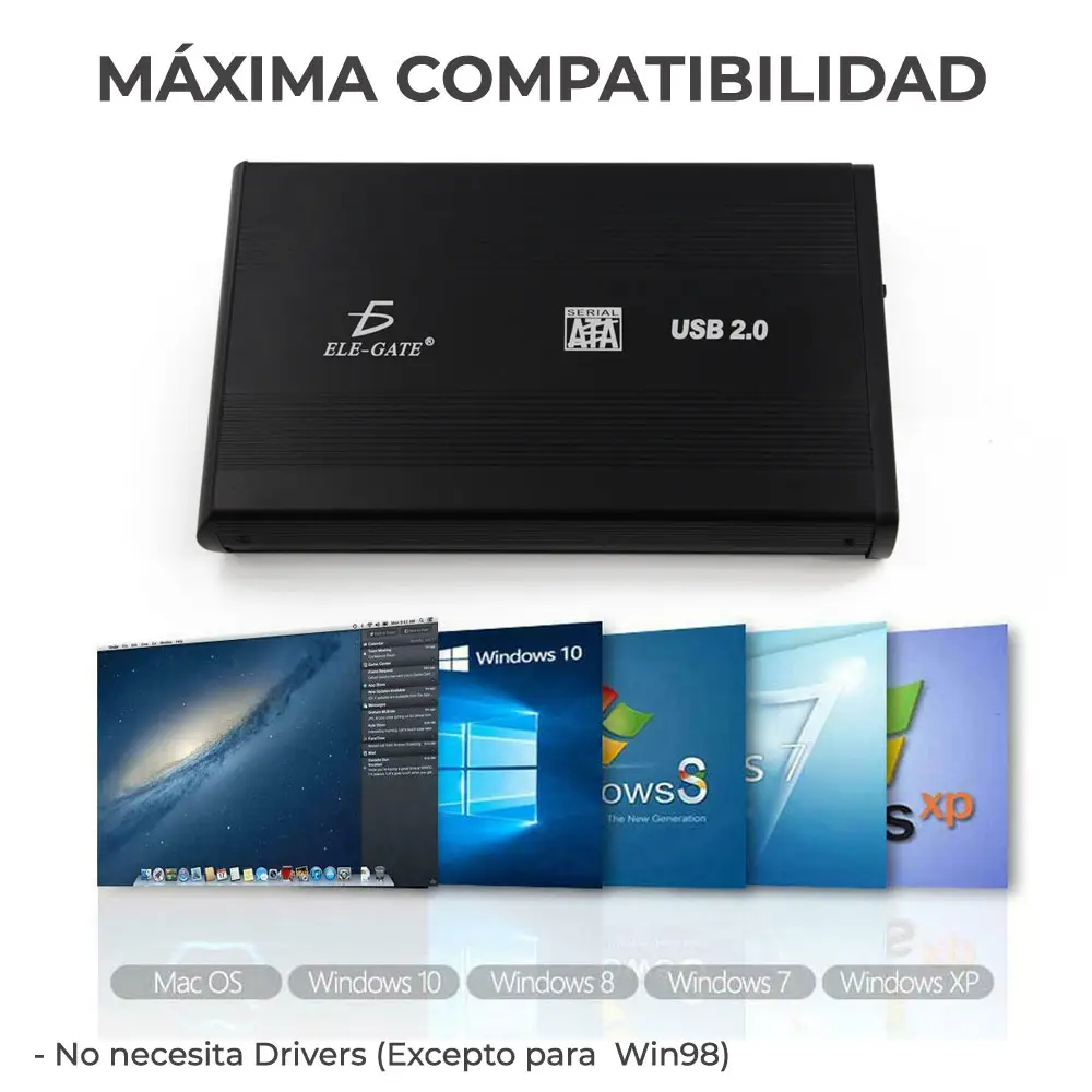 Gabinete Case Disco Duro Sata IDE 3.5 Pulgadas A Usb 2.0