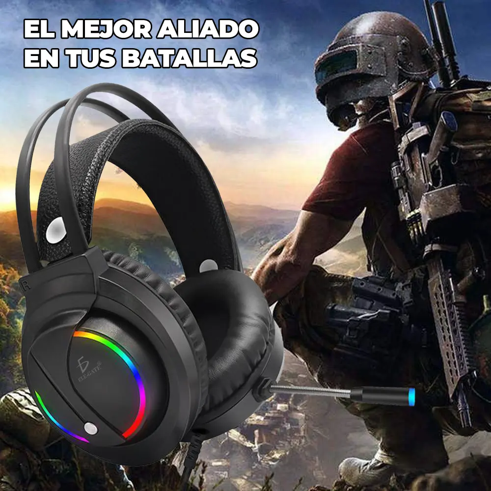 Diadema Audifonos Gamer Rgb Led Colores Ps4 Xbox Pc Laptop