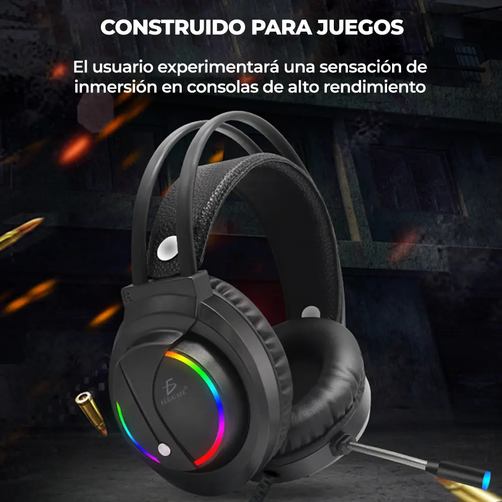 Diadema Audifonos Gamer Rgb Led Colores Ps4 Xbox Pc Laptop