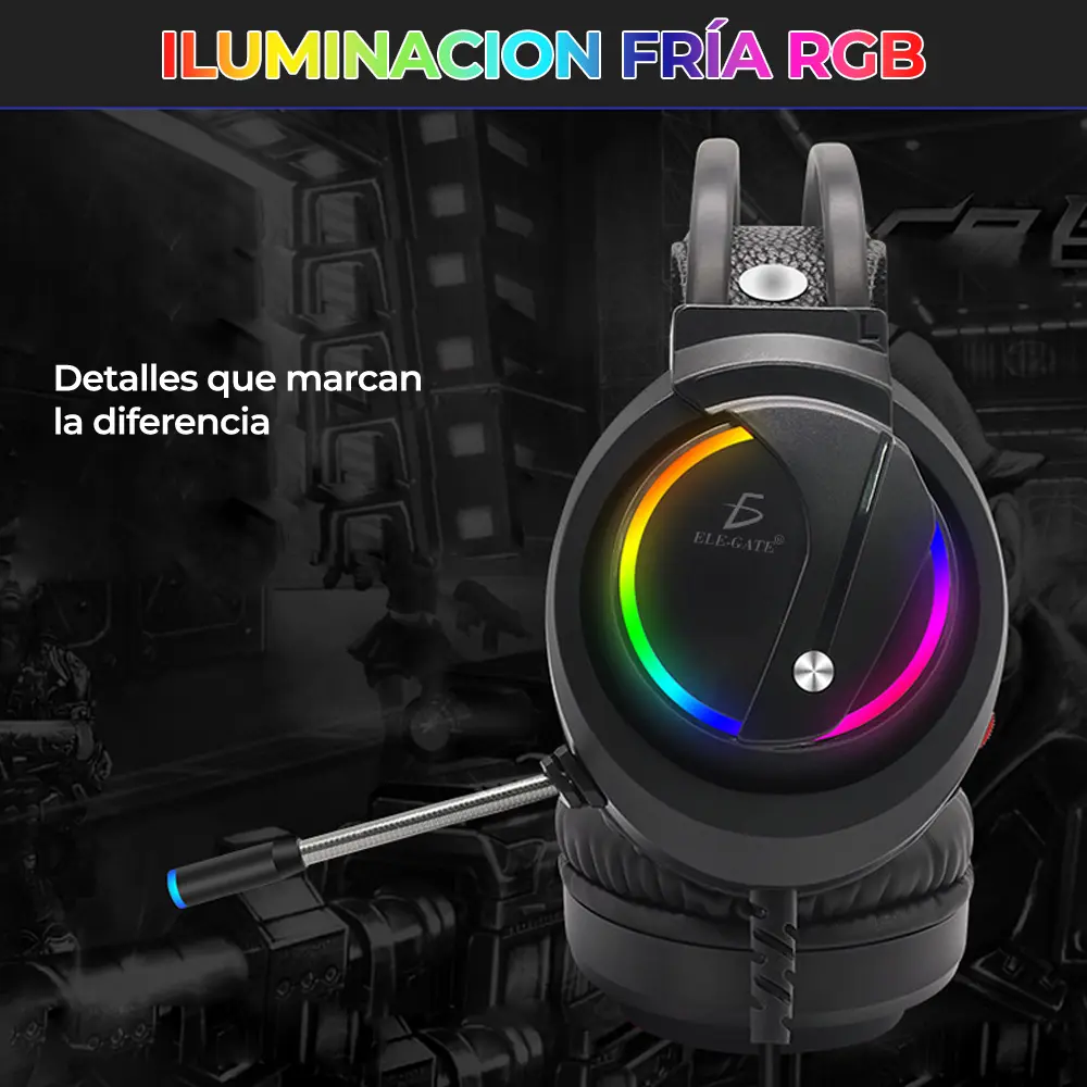 Diadema Audifonos Gamer Rgb Led Colores Ps4 Xbox Pc Laptop