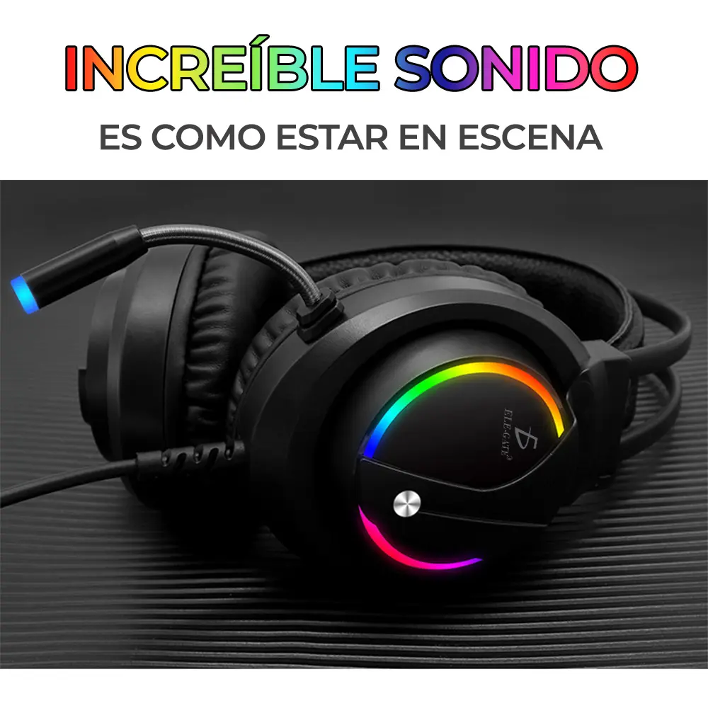 Diadema Audifonos Gamer Rgb Led Colores Ps4 Xbox Pc Laptop