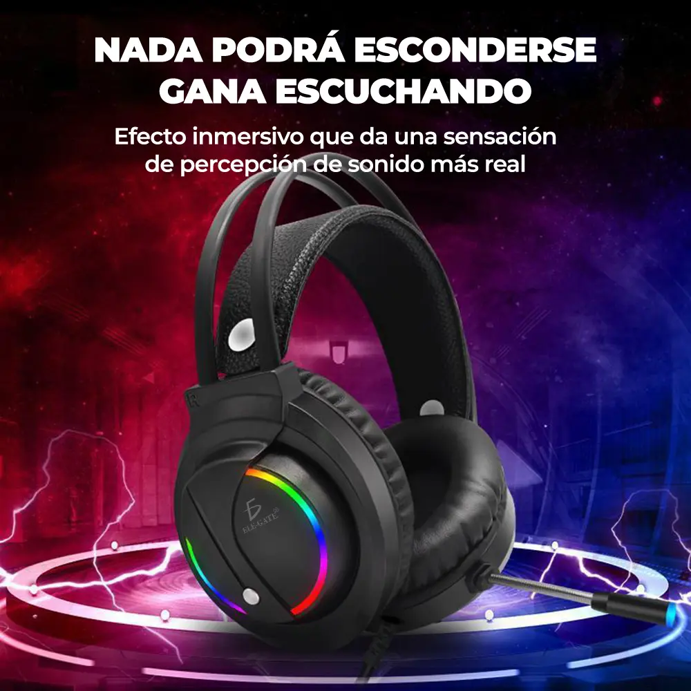 Diadema Audifonos Gamer Rgb Led Colores Ps4 Xbox Pc Laptop