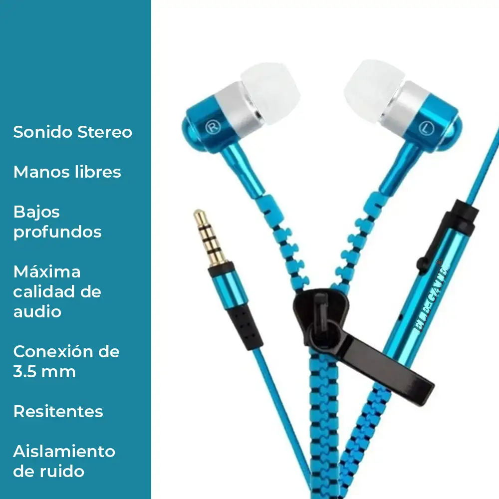 Audífonos Manos Libres Cierre Auxiliar 3.5 mm