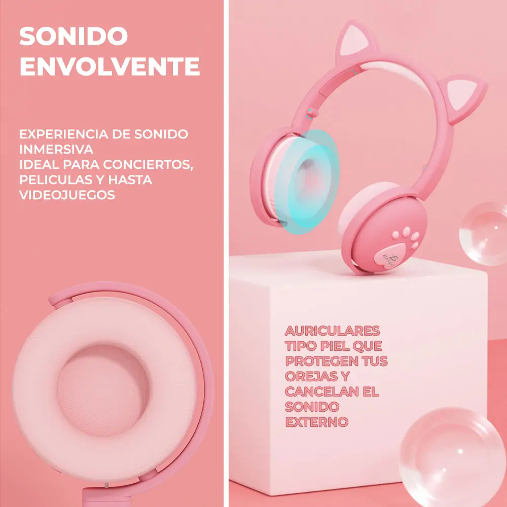 Audifonos Bluetooth Inalambricos Diadema Manos Libres Led