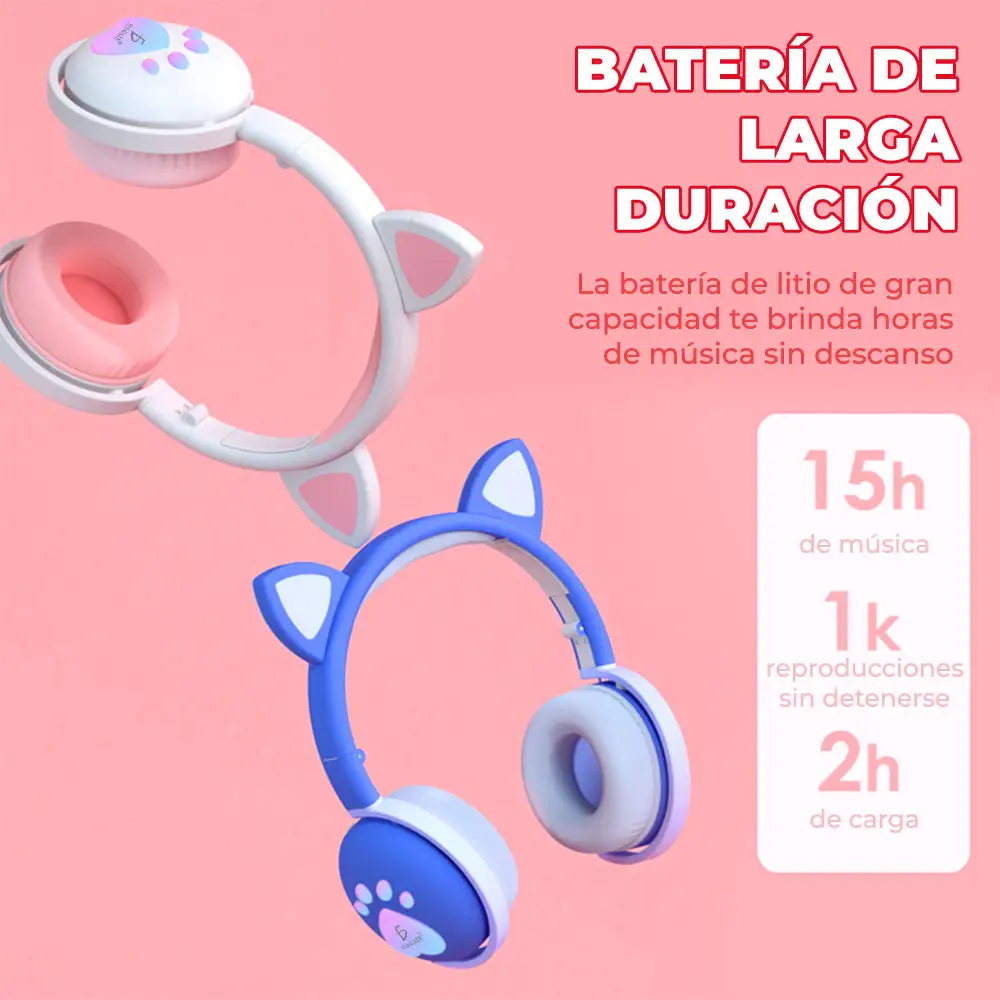 Audifonos Bluetooth Inalambricos Diadema Manos Libres Led