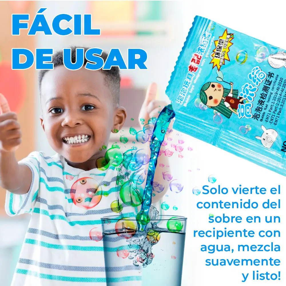 Sobres de Repuesto de Jabón para Burbujas No toxico