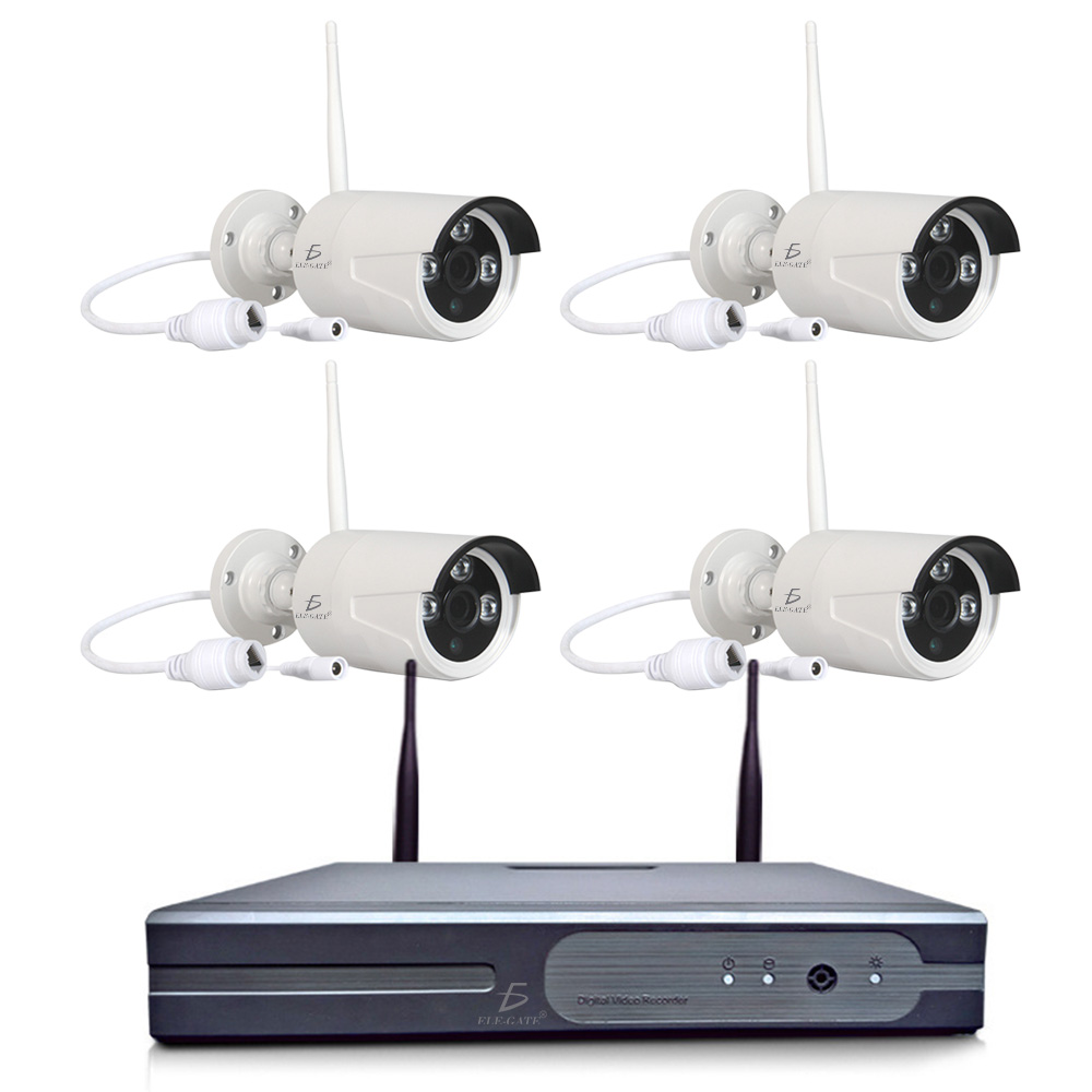 Kit de 4 Cámaras de video vigilancia Inalámbricas WIFI DIEL