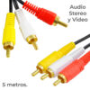 Cable Rca Audio Y Video Macho a Macho 5 Metros