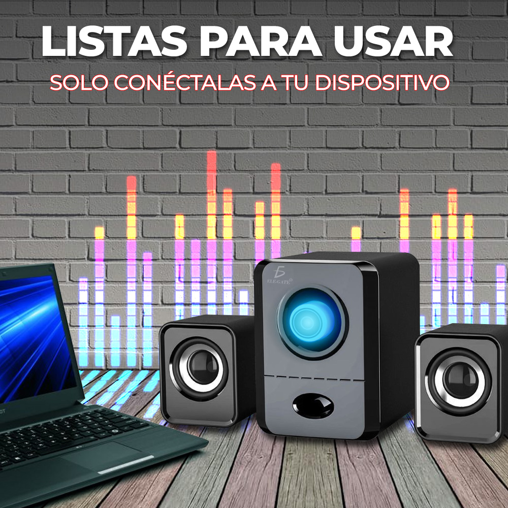 Bocina 2.1 Subwoofer 3.5mm Estéreo Bass Caja De Sonid