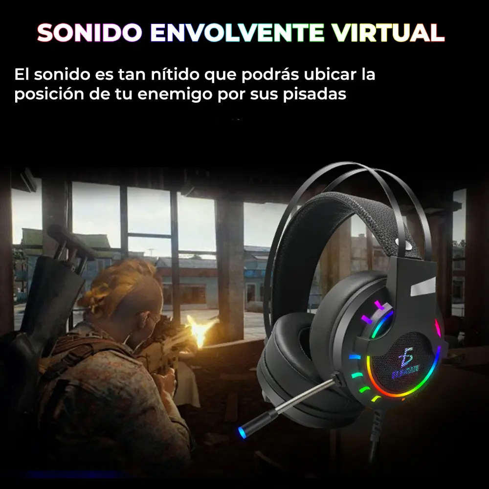 Diadema Rgb Led Colores Audifonos Gamer Ps4 Xbox Pc