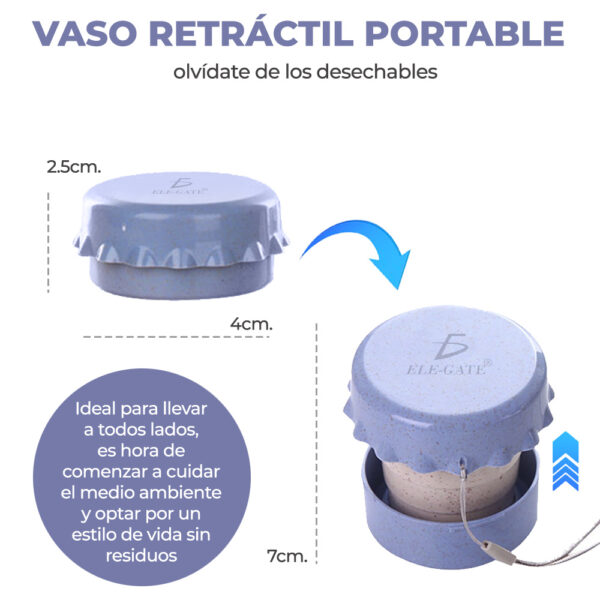 Vaso Taza Plegable Termo Silicon Retráctil Reutilizable Port