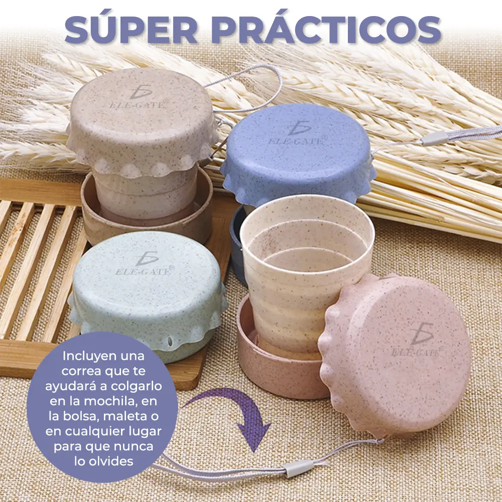 Vaso Taza Plegable Termo Silicon Retráctil Reutilizable Port