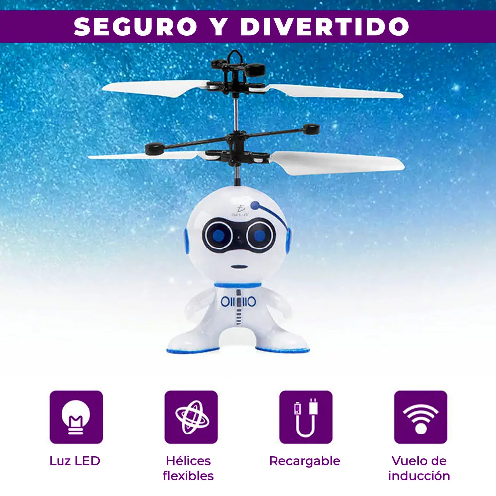Juguete Dron Volador Infantil Helicóptero Con Sensor Prox