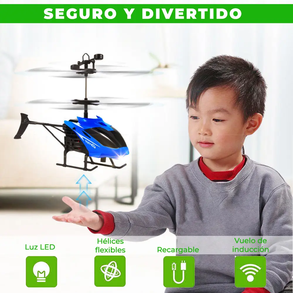 Juguete Dron Helicóptero Control Sensor Recargable