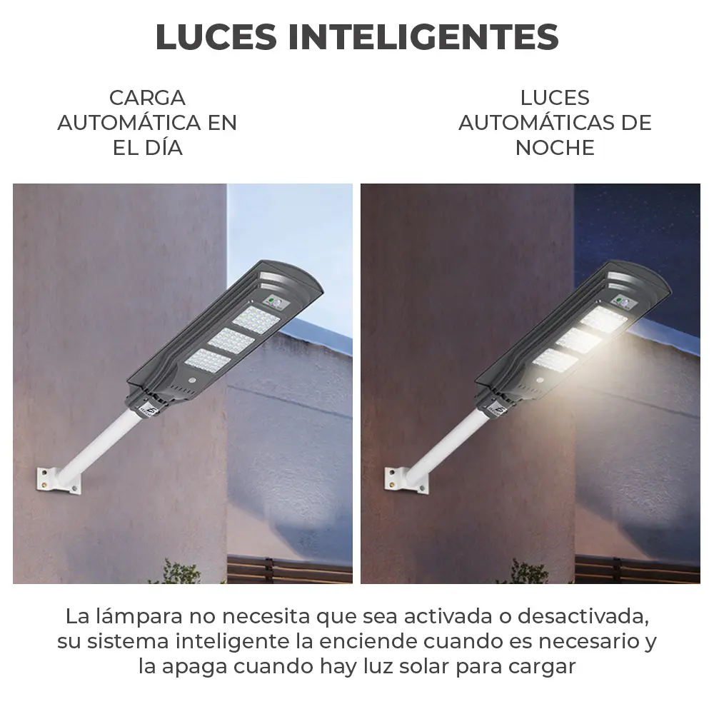 Lámpara Solar 60 Leds Sensor Movimiento Exterior