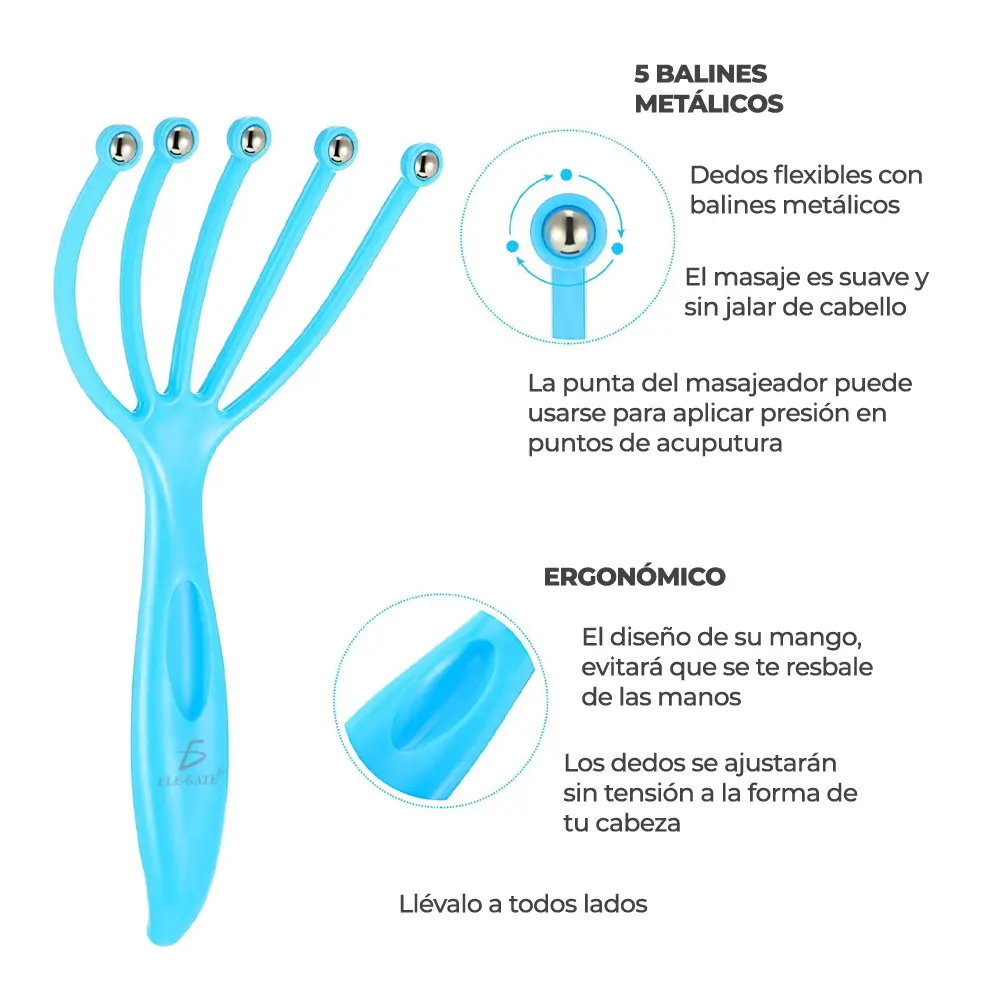 Pelotas De Rodillo De Cinco Garras Masajeador Manual Del Cue