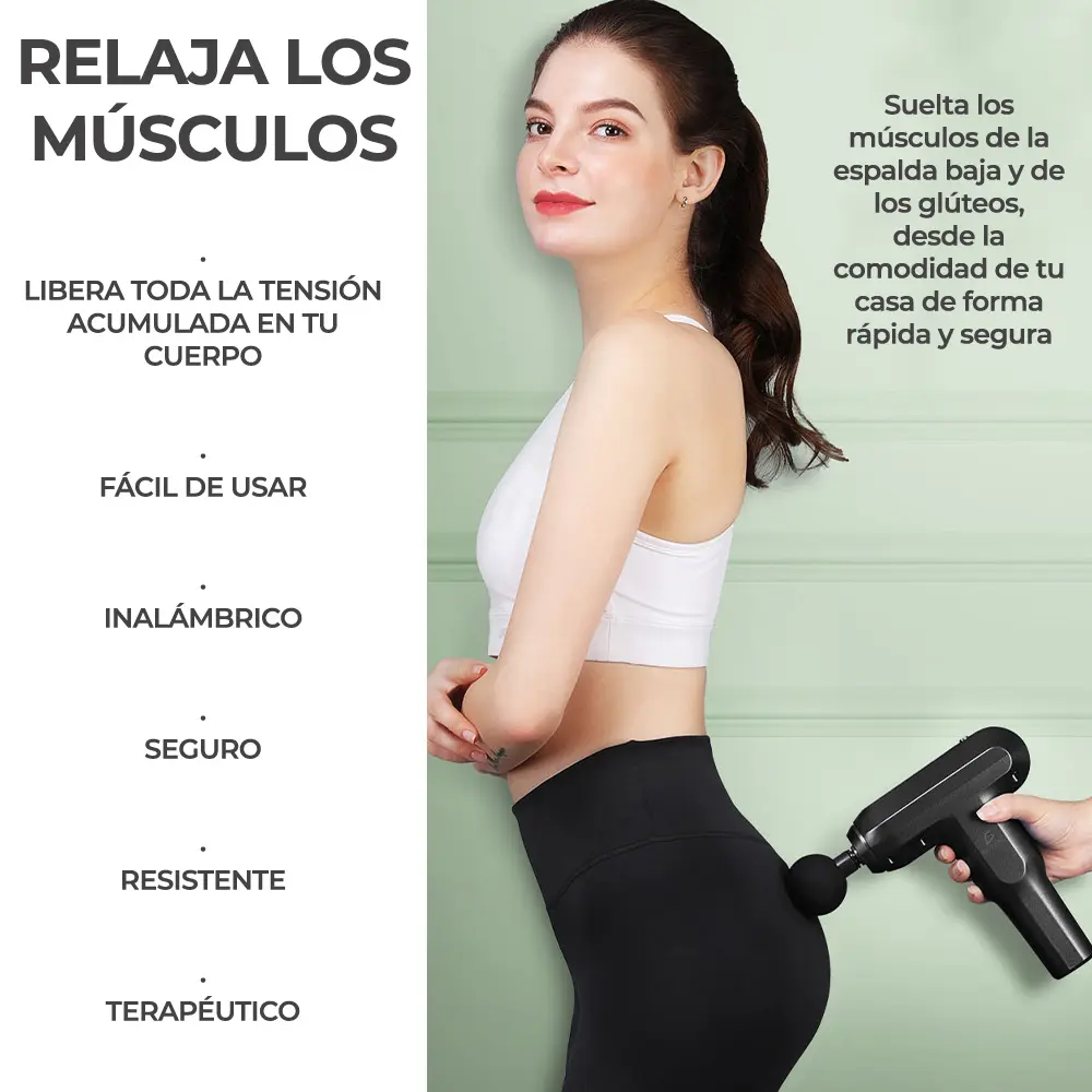 Pistola Masajeadora De Músculos Para Terapia 4 en 1