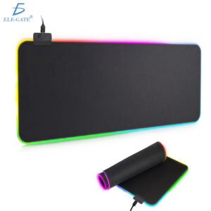 Mouse Pad Gamer LED Multicolor ELE-GATE 87x35 cm XL con Orilla RGB, Base Antideslizante y Cable USB 1.8 m