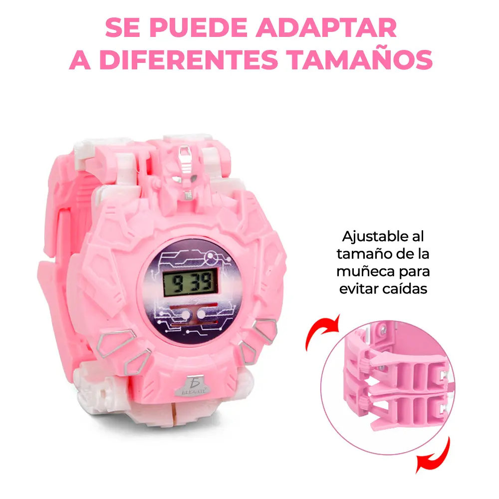 Transformador 2 En 1 Robot Reloj Digital Electrónic