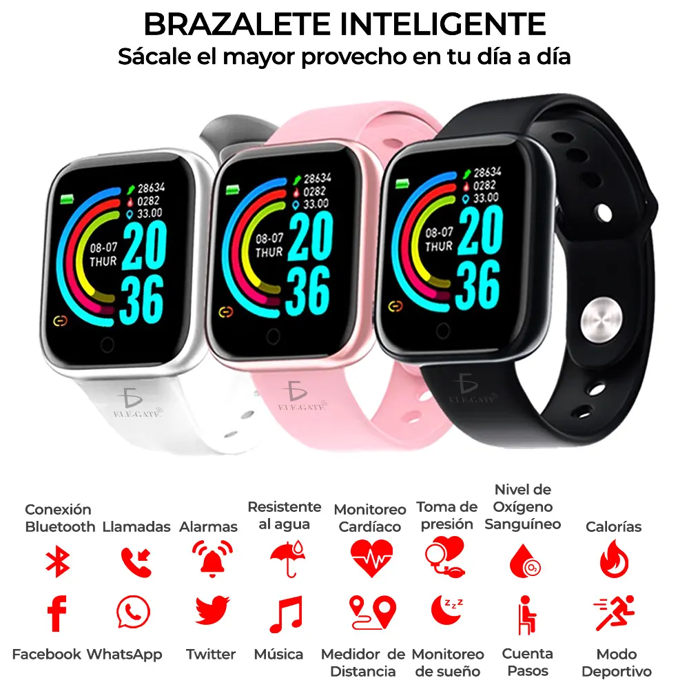 Smart Band D20 Pulsera Inteligente Sensor De Ritmo Cardíaco