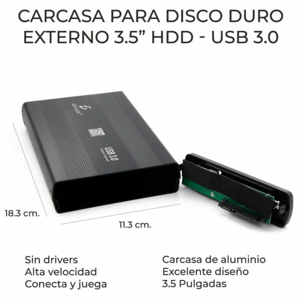 Gabinete Case Disco Duro Sata 3.5 USB Externo 3.0 4TB