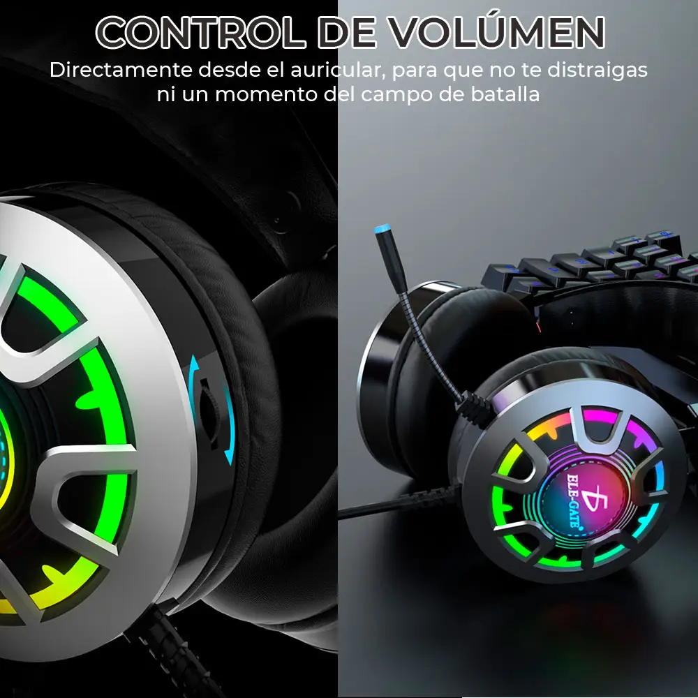 Diadema Gamer Rgb Led Colores Audifonos Ps4 Xbox Pc Laptop