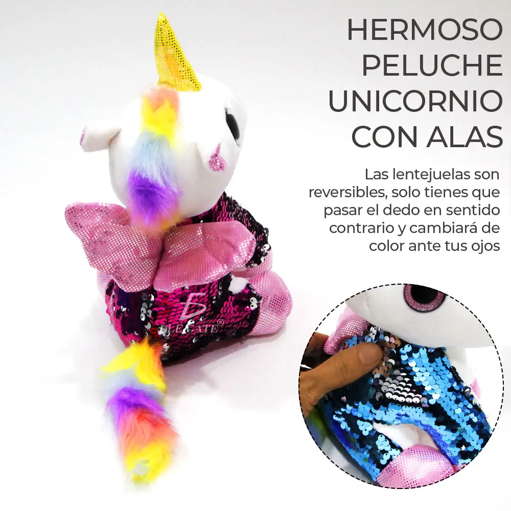 Unicornio Pony De Peluche Arcoiris Juguete Suave de 25cm