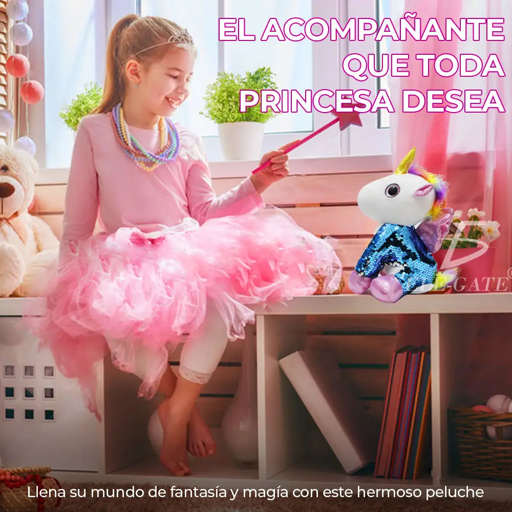 Unicornio Pony De Peluche Arcoiris Juguete Suave de 25cm