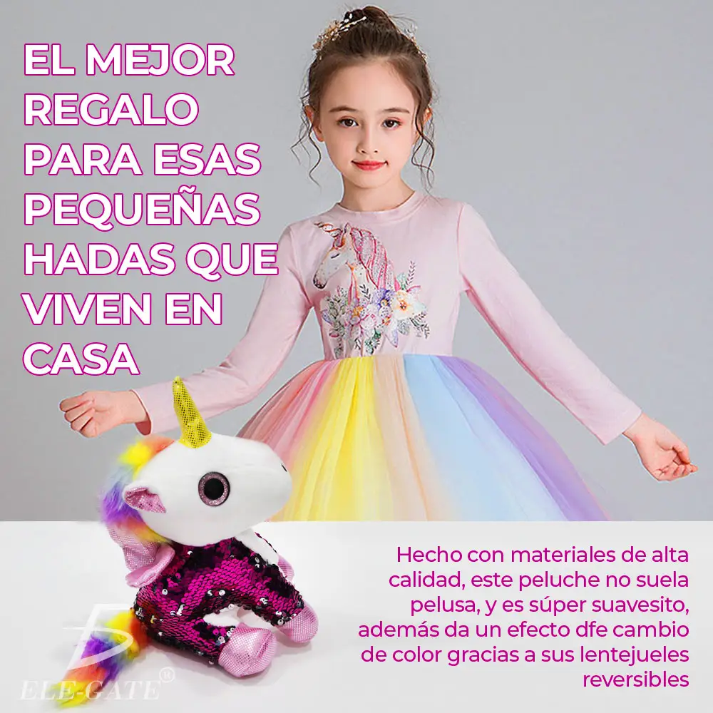 Unicornio Pony De Peluche Arcoiris Juguete Suave de 25cm