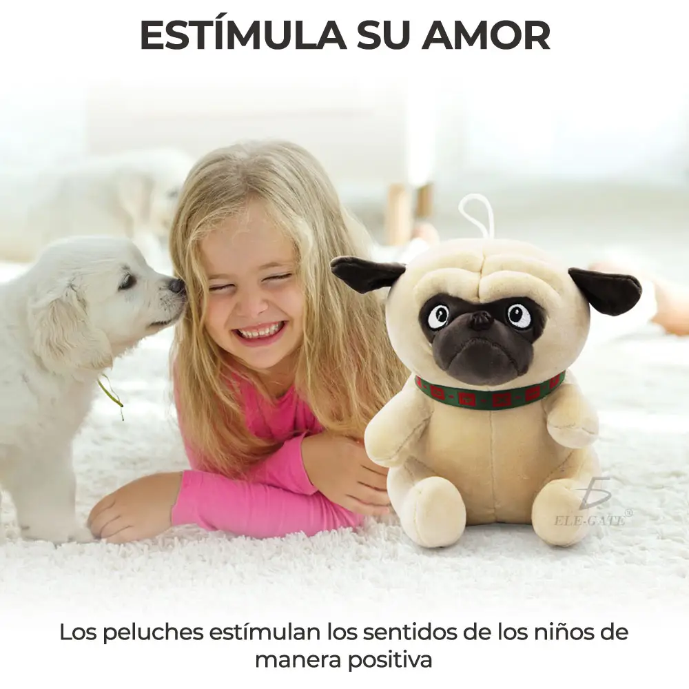 Juguetes Peluche Con Forma Perro Pug Para Dormir 33cm