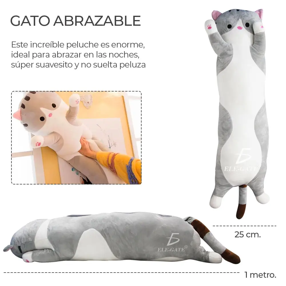 Juguetes de Peluche Con Forma De Gato Para Dormir 100cm