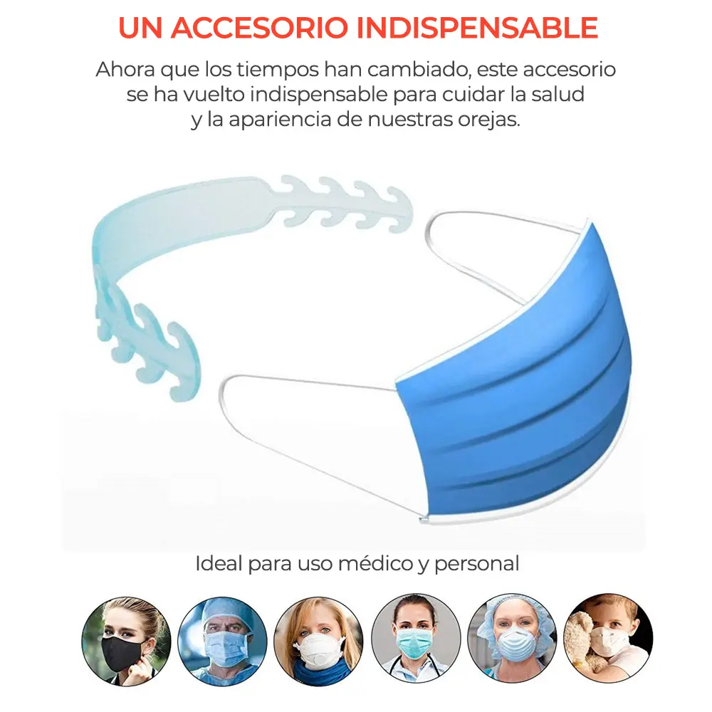 Gancho De Alargue Regulable P/barbijo Previene Dolor