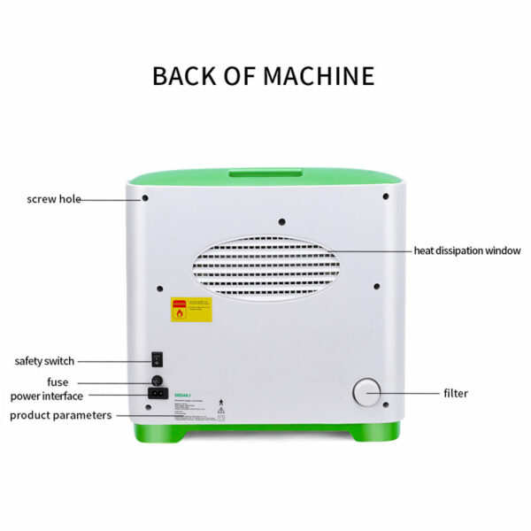 Máquina generadora de oxígeno portátil 110V 9L Generador Oxygene