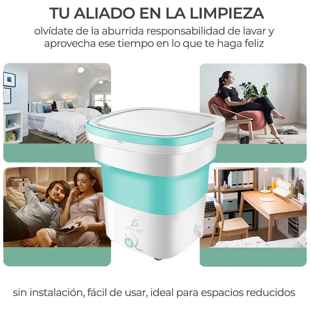 Lavadora Turbo Plegable 11.5L Portátil Mini Lavadora 1.8KG