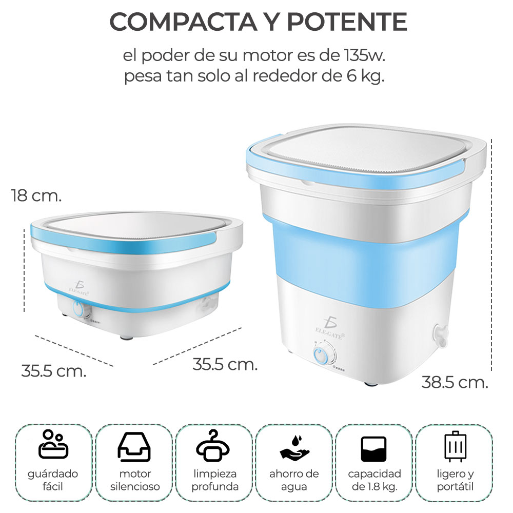 Mini lavadora portátil plegable 1.8kg / hog.48