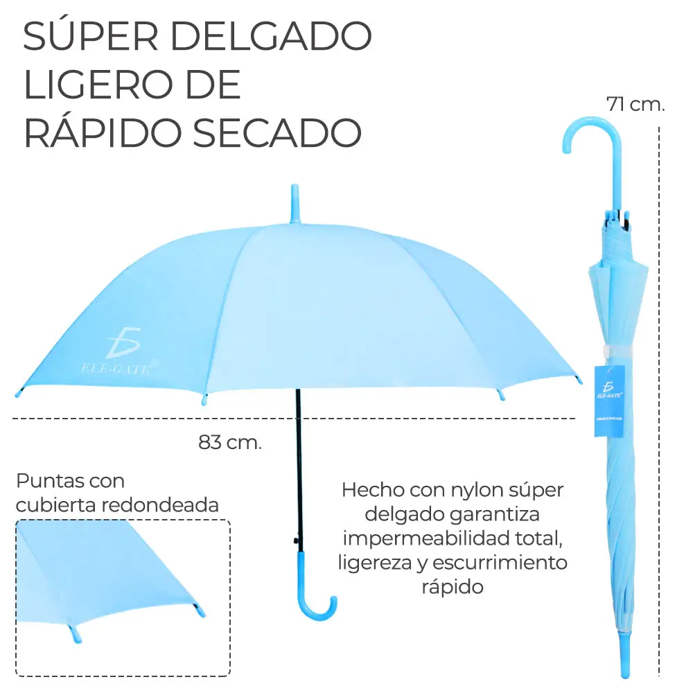 Paraguas Transparente De Colores Sombrilla Colores