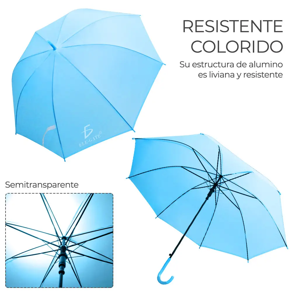 Paraguas Transparente De Colores Sombrilla Colores