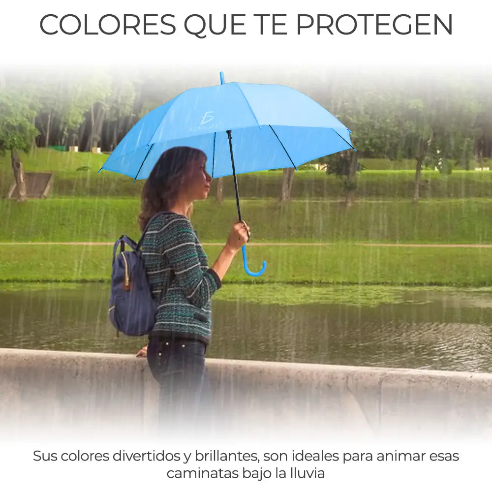 Paraguas Transparente De Colores Sombrilla Colores