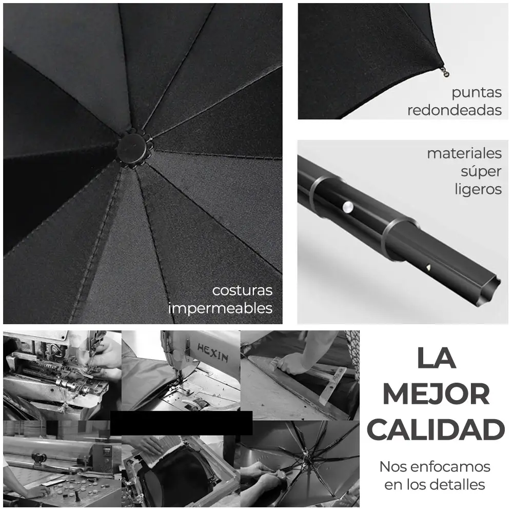 Paraguas Sombrilla Automático Compacto Lluvia Moda