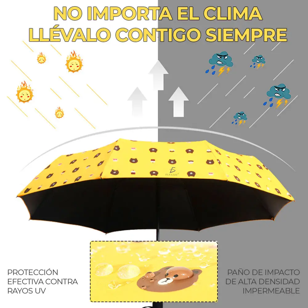 Paragua Figura Bolsillo Plegable Reforzado