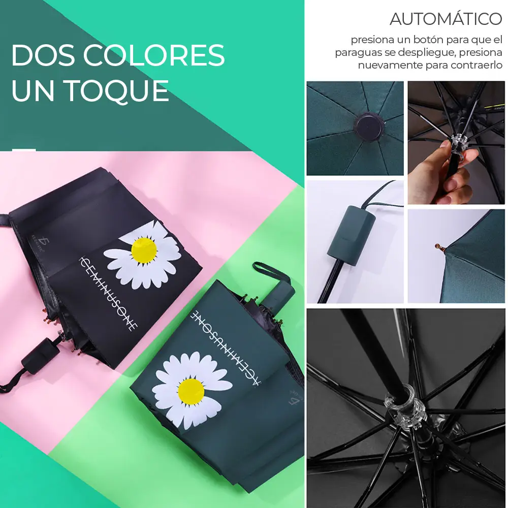 Paraguas Sombrillas Inverso Automático Plegable Flores