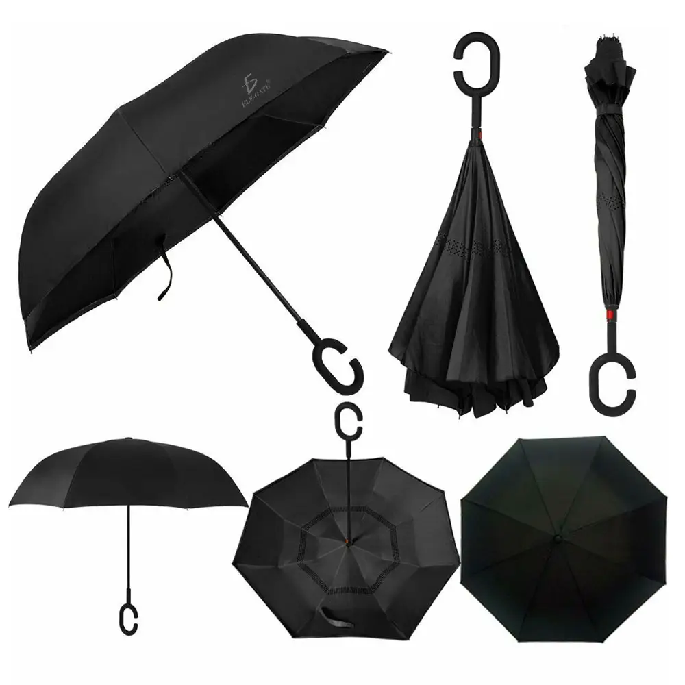 Paraguas Invertido Doble Refuerzo Resistente Ligero
