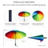 Paraguas Grande Impermeable Resistente Al Viento Sólido 16