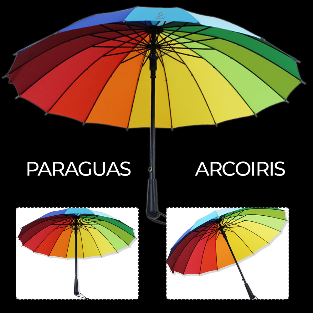 Paraguas Grande Impermeable Resistente Al Viento Sólido 16