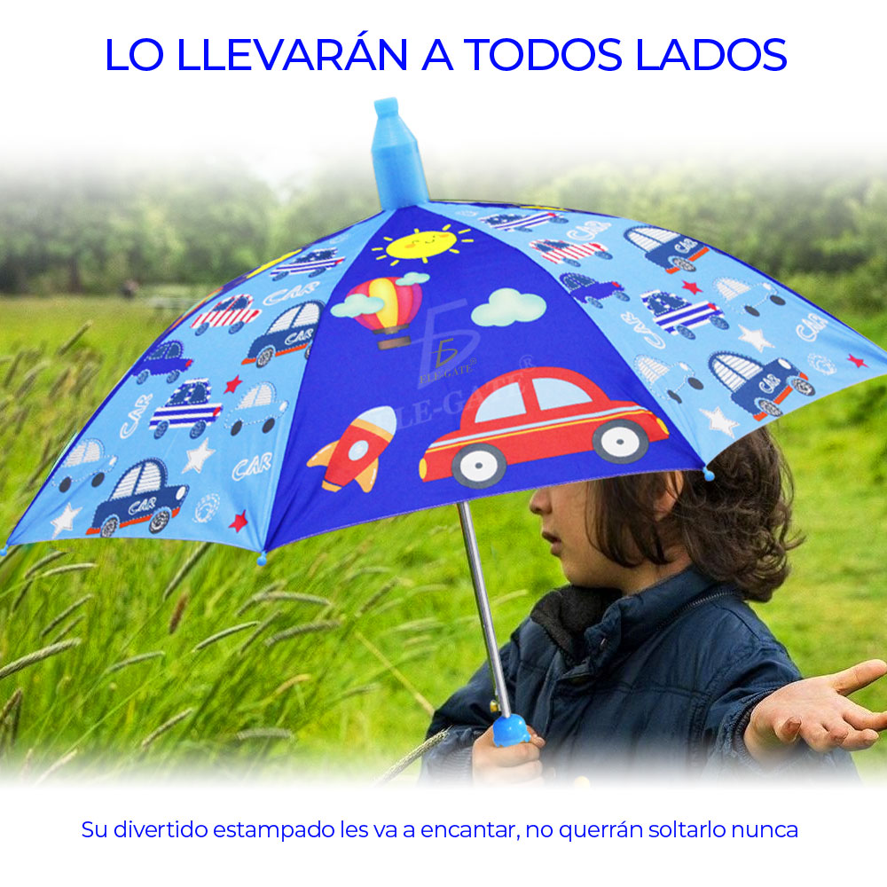 Paraguas Sombrilla Infantil Estampado Para Niños Con Silbato