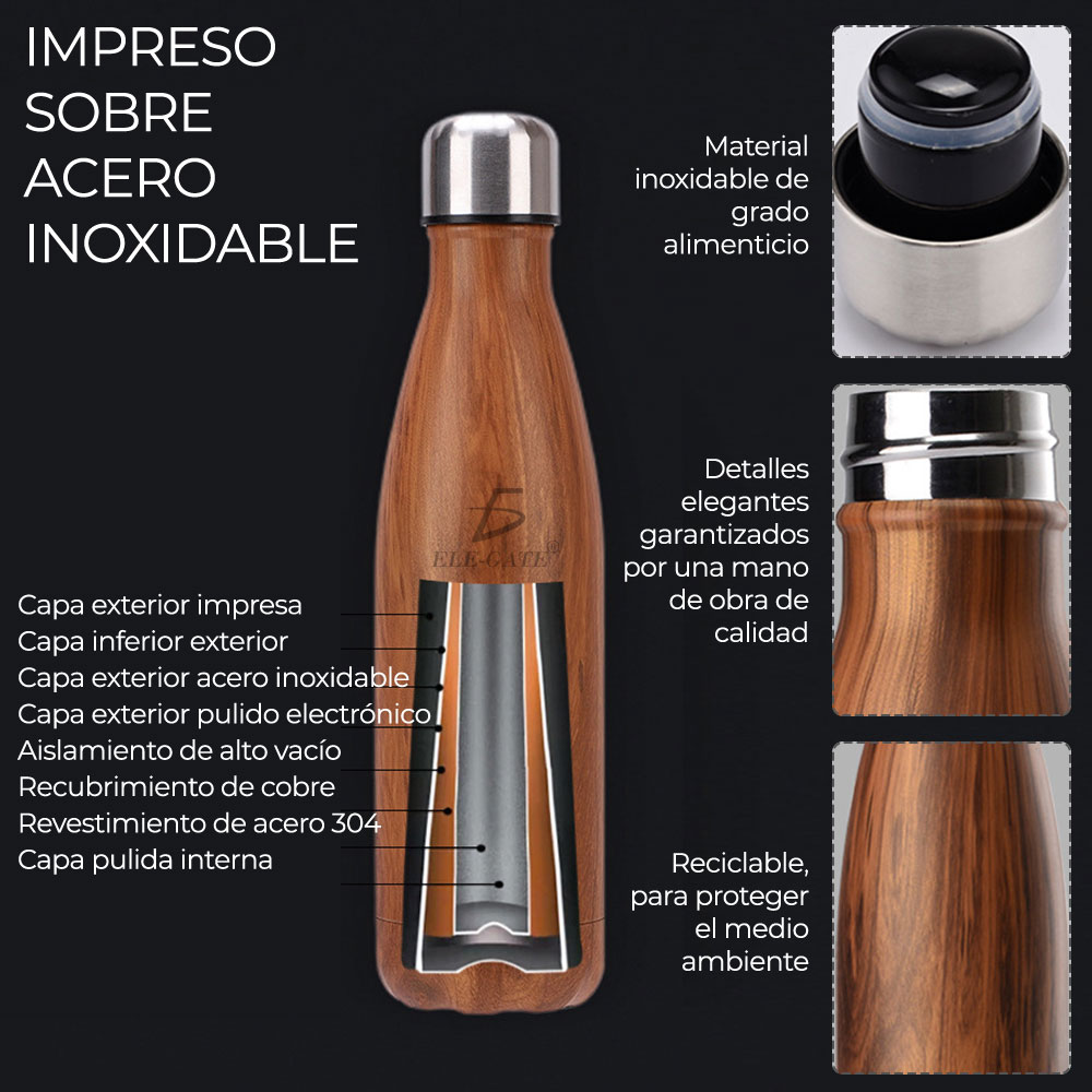 Vaso Café Térmico Acero Inox Con Sensor De Temperatura 500ml