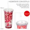 Vaso Termo Acrilico Glitter Tornasol 420 ML Con Popote Vaso Termo Acrilico Glitter Tornasol 420 ML Con Popote