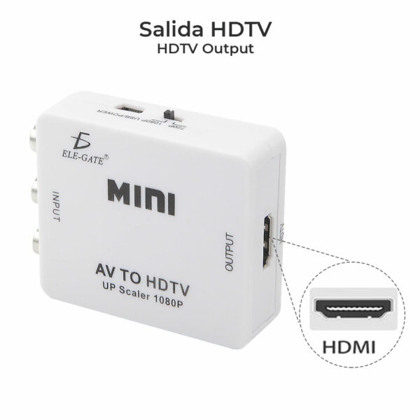 Convertidor Adaptador Portátil Av To Hdmi 720p 1080p Video