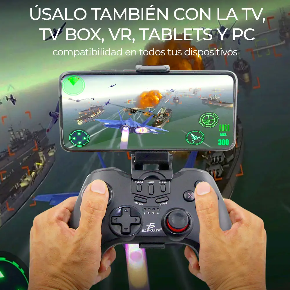 Control Gamepad Videojuego Bluetooth Android Con Soporte